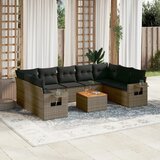 vidaXL 10-dijelni set vrtnih sofa od poliratana s jastucima sivi | shoptok.hr