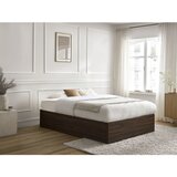 Bobochic Paris Temno rjava zakonska postelja iz iverne plošče v dekorju breze s prostorom za shranjevanje/brez vzglavja z letvenim dnom 180x200 cm Mara – | Shoptok.si