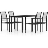  5-dijelni vrtni blagovaonski set crni Crna Dužina stola 140 cm | shoptok.hr
