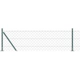 vidaXL Verižna ograja z 7 flanšastimi drogovi 0,4x10 m Galvanizirano jeklo | Shoptok.si