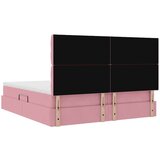  Postelja s shranjevanjem z vzmetnico Roza 200 x 200 cm Žamet, (5000099538) | Shoptok.si
