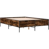  Okvir za krevet boja hrasta 150x200cm konstruirano drvo i metal Smeđa 150 x 200 cm | shoptok.hr