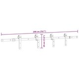 vidaXL Komplet opreme za drsna vrata 200 cm jeklo črne barve | Shoptok.si