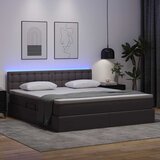  Krevet s prostorom za pohranu s LED-om Siva 160 x 200 cm | shoptok.hr