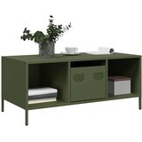  Stolić za kavu maslinastozeleni 101,5x50x43,5 cm od čelika | shoptok.hr