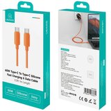 Usams U98 Silicone USB-C/USB-C 60W Fast Charge kabel, Bel, 1m | Shoptok.si
