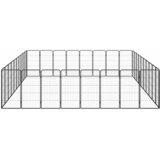  Ograda za pse s 36 panela crna 50 x 100 cm čelik obložen prahom | shoptok.hr