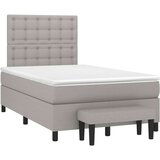  Box spring postelja z vzmetnico svetlo siva 120x200 cm blago, (20901672) | Shoptok.si
