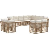  Set vanjskih sofa 12 pcs Prirodna i krema bijela Poliester | shoptok.hr