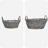  Košarica za saksije s pohranom 2 pcs Siva Lacak ratan - Siva | shoptok.hr