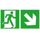 Signal rute za izbjegavanje aluminij Izlaz u slučaju nužde desno, pokazivač smjera desno dolje SafetyMarking 15.3043 (Š | Eponuda.ba