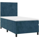 Box spring krevet s madracem tamnoplavi 90x200 cm baršunasti | shoptok.hr