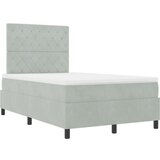 vidaXL Box Spring Krevet s Madracem Svjetlosiva 120x200 cm Baršun | shoptok.hr