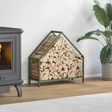 vidaXL Stalak za drva za ogrjev Maslinasto zelena Hladno valjani čelik | shoptok.hr