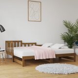 vidaXL izvlečna dnevna postelja medeno rjava 2x(90x200) cm borovina Cene
