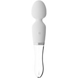 Liaison Wand - punjivi LED vibrator od silikonskog stakla (prozirno-bijeli) | shoptok.hr