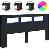  LED uzglavlje crno 200x18,5x103,5 cm konstruirano drvo | shoptok.hr