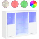 Maison Chic Komoda - Predalnik z LED diodami 3 kosi bel inženirski les, (21722056) | Shoptok.si