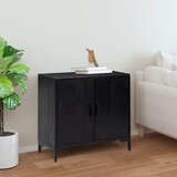  The Living Store Komoda črna 75x35x70 cm trdna borovina - Komoda, (21496541) | Shoptok.si