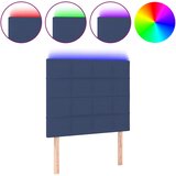 Maison Chic led posteljno vzglavje - vzglavna omarica - nočna omarica modro 100x5x118/128 cm blago, (21712943) Cene