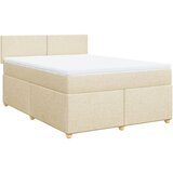  Krevet s oprugama i madracem krem 140x200 cm od tkanine | shoptok.hr