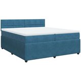  Krevet s oprugama i madracem plavi 200x200 cm baršunasti | shoptok.hr