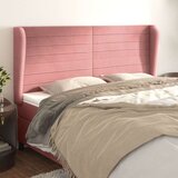  Vzglavje z ušesi roza 163x23x118/128 cm žamet, (20933622) | Shoptok.si