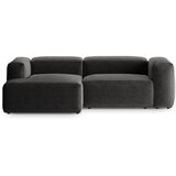 Cosmopolitan Design Temno siva kotna sedežna garnitura (levi kot/z ležalnikom) Bergano – | Shoptok.si