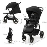 Kinderkraft KOLICA ZA BEBE SA TACNOM TRIG 3 BLACK Cene