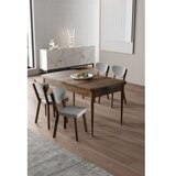 Hanah home Rasklopivi trpezarijski sto i stolice (5 delova) Exve Baroque Grey | Eponuda.com