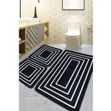 Wale Black Black Bathmat Set (3 Pieces) | ePonuda.com