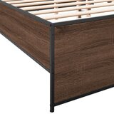 Okvir za krevet smeđi hrast 135x190cm konstruirano drvo i metal | shoptok.hr