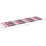 Jastuk za ležaljku crveni karirani 200x50x3 cm tkanina Oxford | shoptok.hr