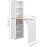  Barski stol s ormarićem bijeli 115 x 59 x 200 cm | Eponuda.ba