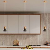  Sollux SL.0963 - Viseći luster na kablu QUBIC 1xE27/60W/230V beton/drvo crna | Eponuda.com