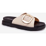 Boto Women's Platform Sandals With Gold Buckle Beige Jovira | Shoptok.si