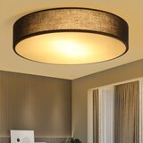 Nettlife Stropna svetilka za spalnico 38CM okrogla 2 žarnici E27 črna moderna svetilka za spalnico s senčnikom iz blaga kuhinja hodnik, (22111338) | Shoptok.si