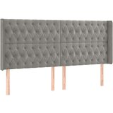  Posteljno vzglavje svetlo sivo 203x16x118/128 cm žamet, (20793848) | Shoptok.si