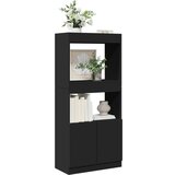 vidaXL Visoka omara črna 63x33x140 cm inženirski les Cene
