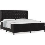 Box Spring Krevet s Madracem Crna 200x200 cm Baršun | shoptok.hr