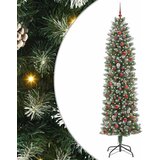  Umjetno vitko božićno drvce s stalakom Zelena i bijela 240 cm | shoptok.hr