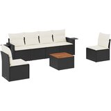  7-dijelni set vrtnih sofa od poliratana s jastucima crni Crna | shoptok.hr