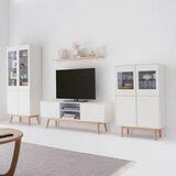 home24 VISOKA KOMODA, bela, barve hrasta | Shoptok.si