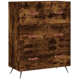  Visoka komoda dimljeni hrast 69,5x34x180 cm konstruiranog drva | shoptok.hr