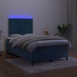  s oprugama i madracem LED tamnoplavi 120 x 190 cm baršun | shoptok.hr
