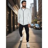 DStreet Bluza męska rozpinana ze stójką jasnoszara | shoptok.hr