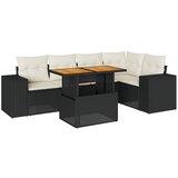 Maison Chic Seti vrtnega pohištva - Vrtna garnitura - Vrtni pohištvo set 6-delna z blazinami črna poli ratan, (21804079) | Shoptok.si