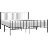 Metalni okvir kreveta uzglavlje i podnožje crni 183x213 cm | shoptok.hr