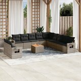 vidaXL 12-dijelni set vrtnih sofa od poliratana s jastucima sivi | shoptok.hr