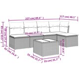  6-dijelni set vrtnih sofa s jastucima bež od poliratana | shoptok.hr